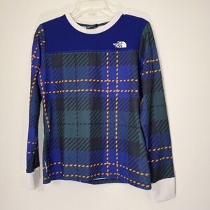 North Face Women's FlashDry base layer top in a blue, green. Size Medium